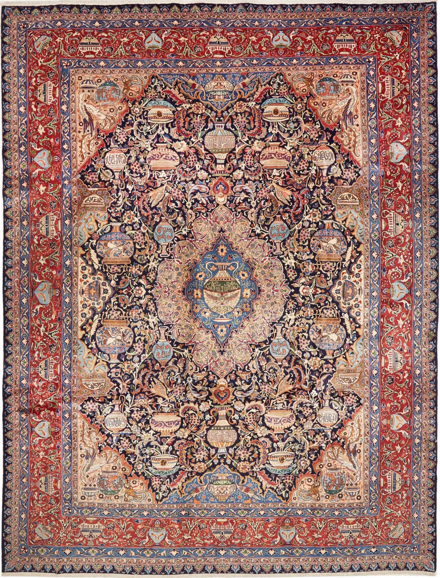 Perserteppich Kashan 306 x 406 cm Schurwolle handgeknüpft hochwertig H1