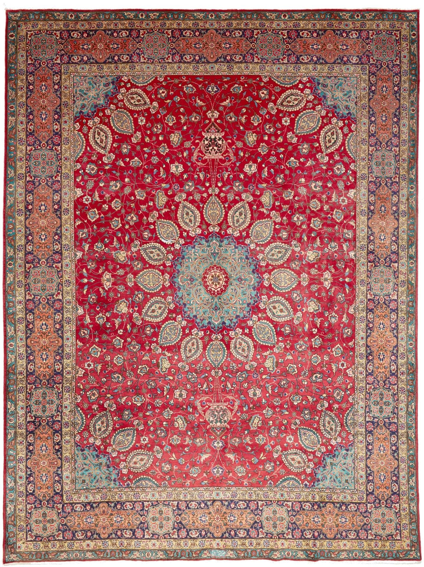 Perserteppich Täbriz 296 x 389 cm Schurwolle handgeknüpft H1
