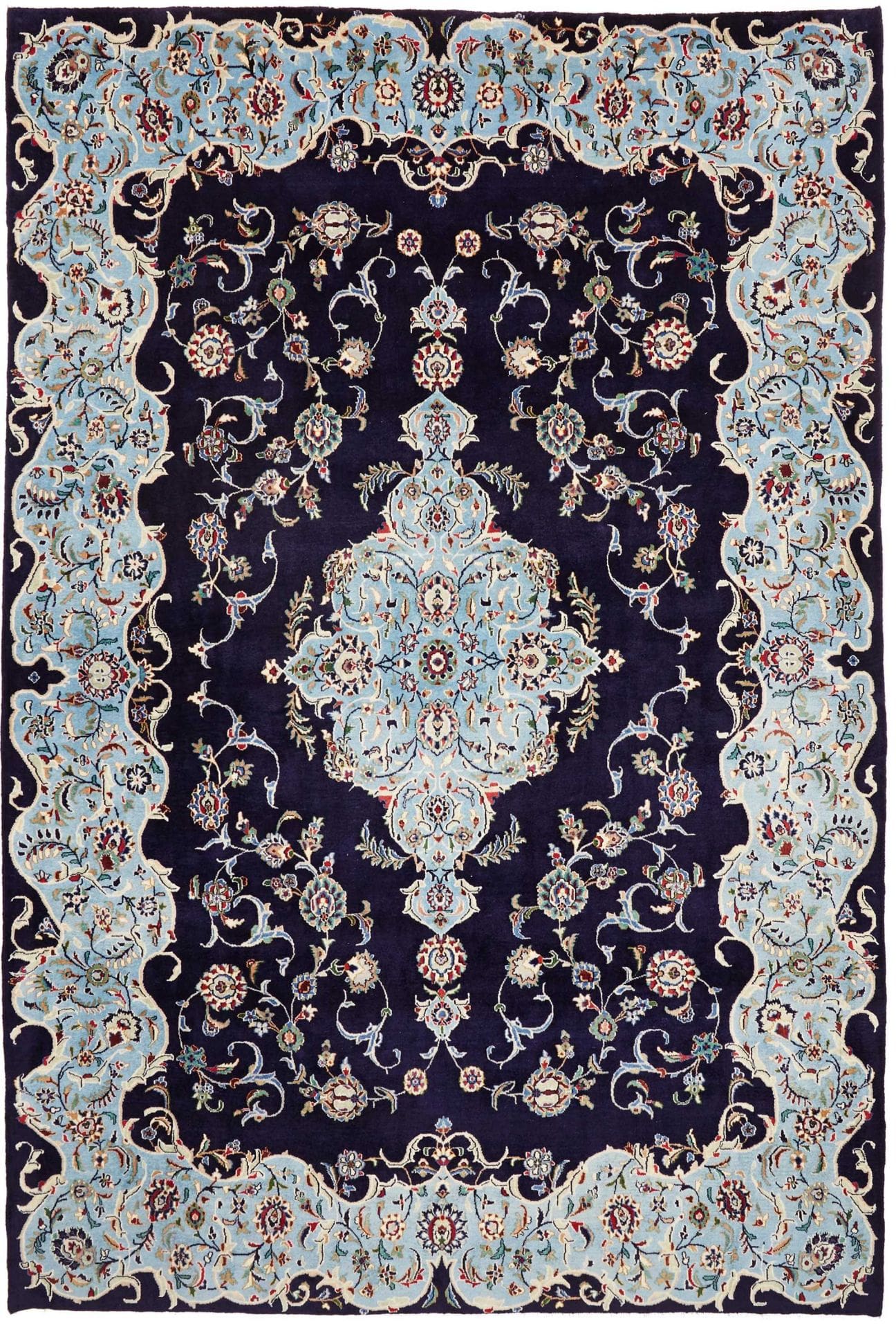 Perserteppich Kashan 217 x 321 cm Schurwolle handgeknüpft H1