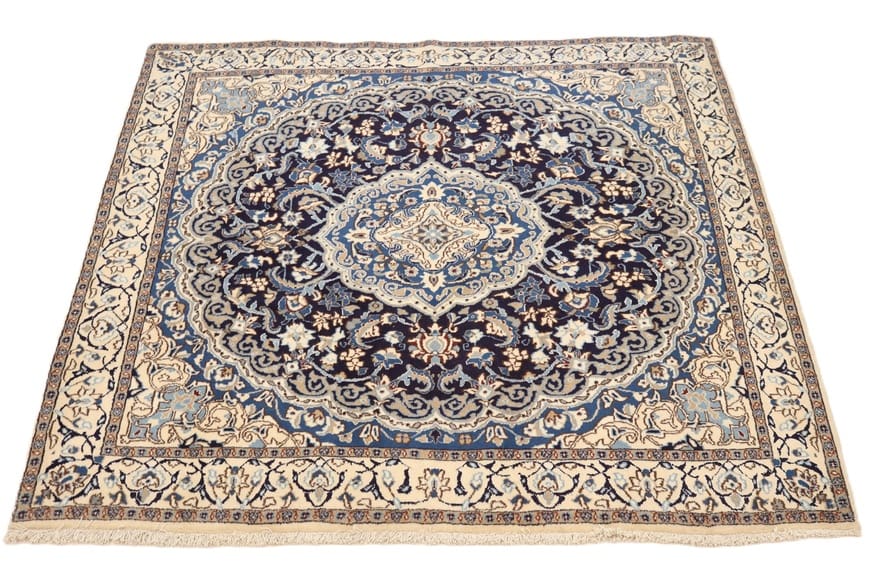Perserteppich Nain 187 x 194 cm Wolle handgeknüpft quadratisch H1
