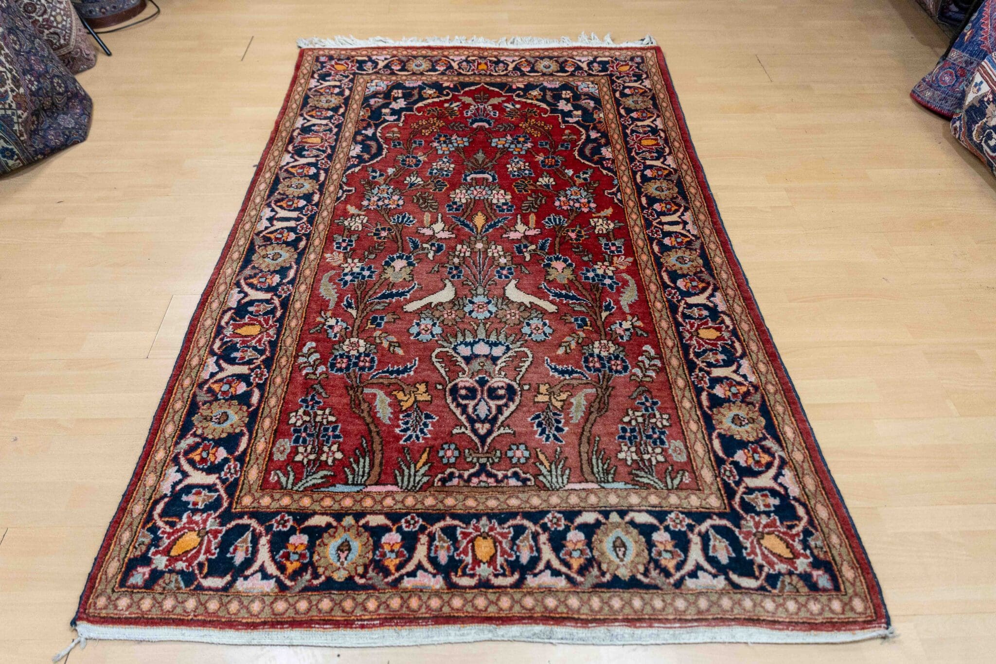 200x135cm Handgeknüpfter Perserteppich Hamadan W1(#454) durchgemustert Vintage 1970-1990