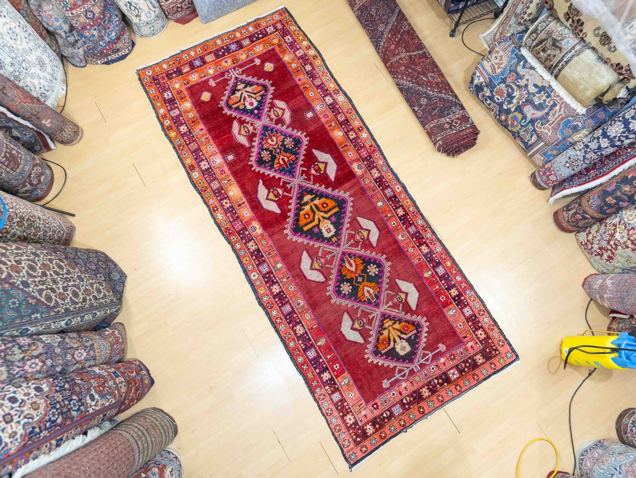 300x120cm Handgeknüpfter Orientteppich Läufer W1(#456) Russischer Kazak 300x120cm