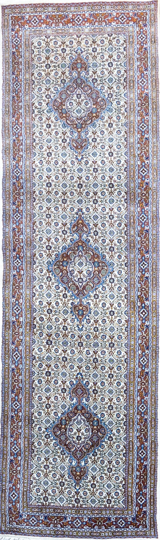(Verkauft) 293x82cm Handgeknüpfter Perserteppich W1(#459) Moud Läufer