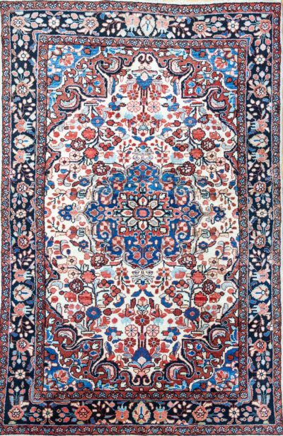 220x145cm Handgeknüpfter Hamadan Perserteppich W1(#466) Unikat handgesponne Wolle, Naturfarben