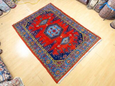 220x165cm Vintage Handgeknüpfter Sarough Farahan Perserteppich W1(#470) PATINA