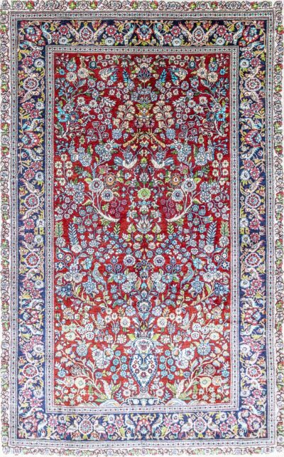 124x77cm Hereke Seidenteppich ca. 1 Mio. Knoten/Qm Seide auf Seide geknüpft Orientteppich W1(#482)