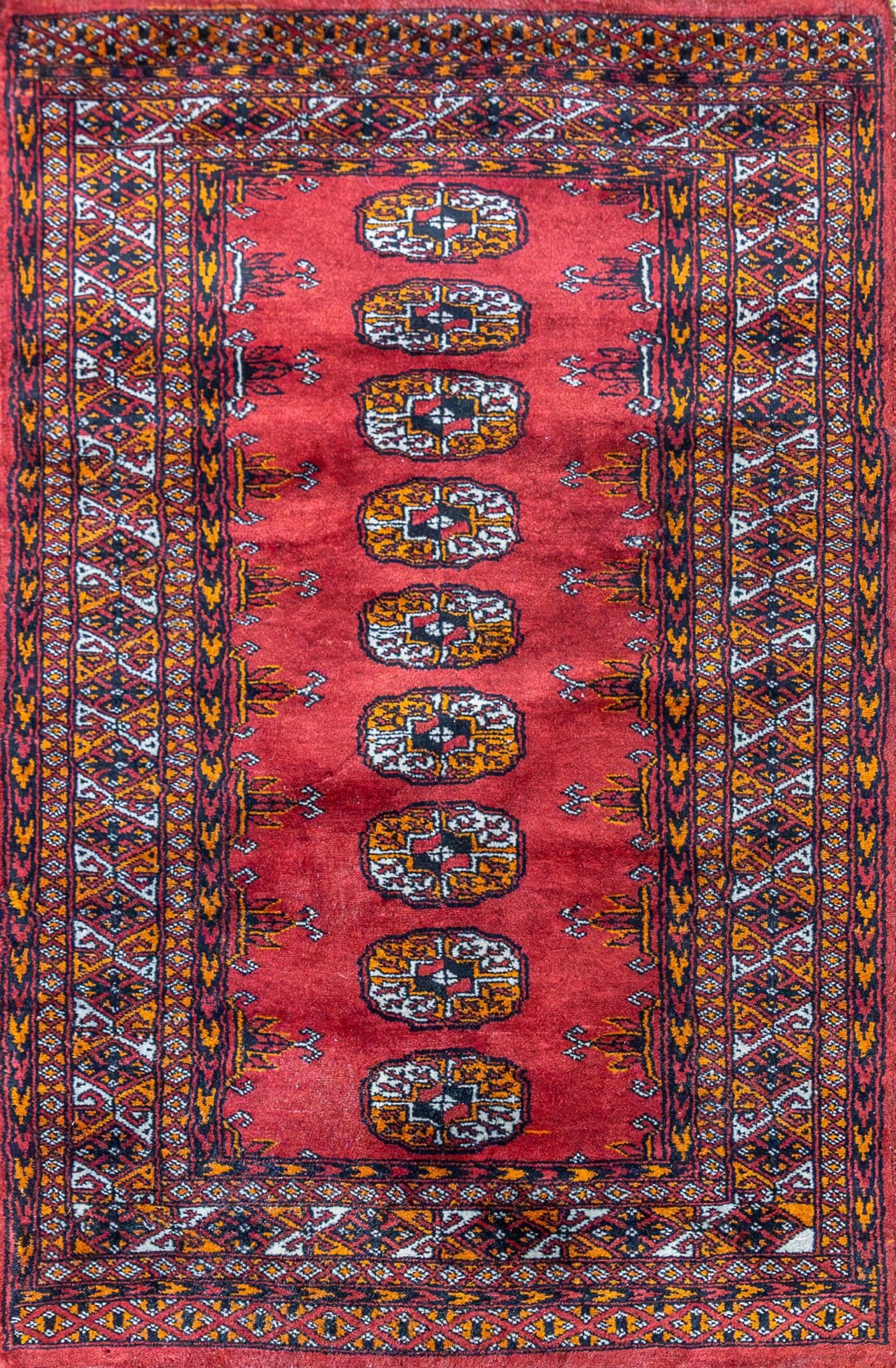 122x78cm Bochara Afghan Orientteppich handgeknüpft 160000 Knoten/Qm Wolle auf Baumwolle W1(#483)