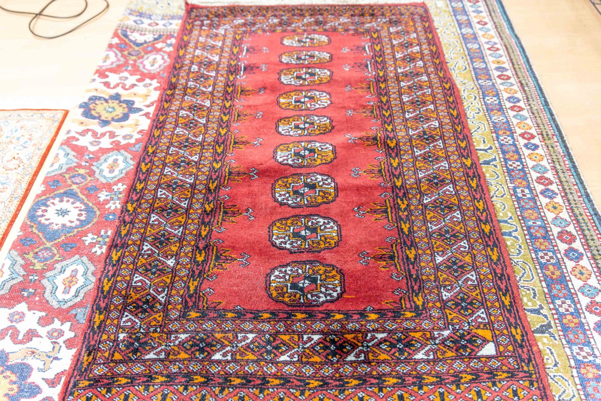 122x78cm Bochara Afghan Orientteppich handgeknüpft 160000 Knoten/Qm Wolle auf Baumwolle W1(#483)