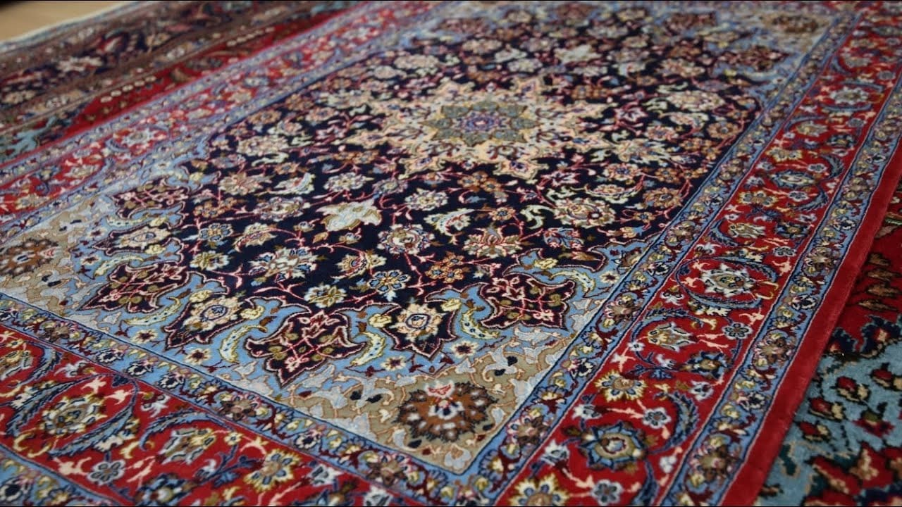 Handgeknüpfter #Original #Persischer #Teppich aus Isfahan (Esfahan) extrem fein geknüpfter Tak Kheft auf Seide