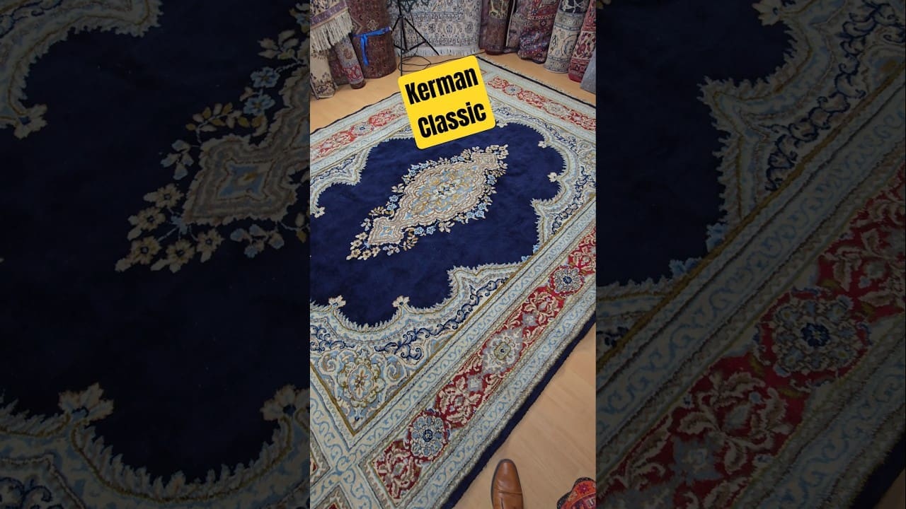 Kerman Teppich #orientalischerTeppich #teppichbazar #persisch #designer #blau #dekoration #wohnkultur #wohnraumdesign