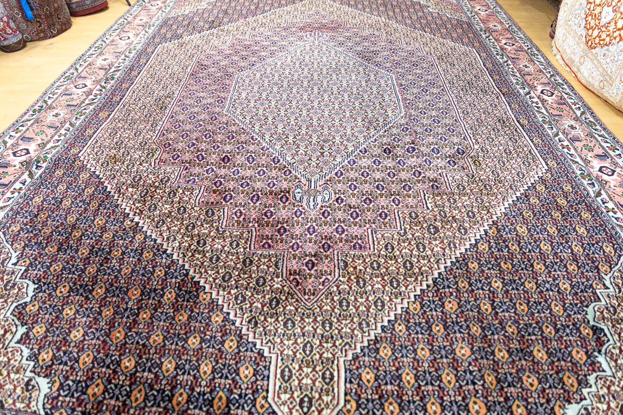 359x252cm Senneh Kuridsch Bidjar Handgeknüpfter Perserteppich W1(#491)