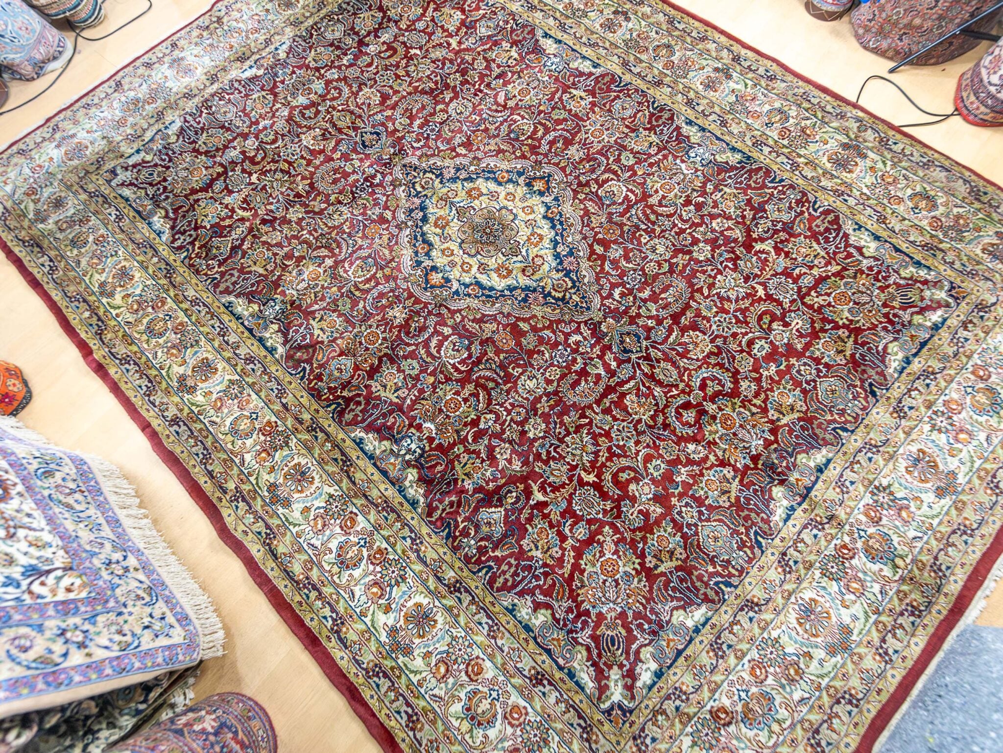 340x253cm Indo Kashan Handgeknüpfter Orientteppich 420000 Knoten/Qm W1(#500)