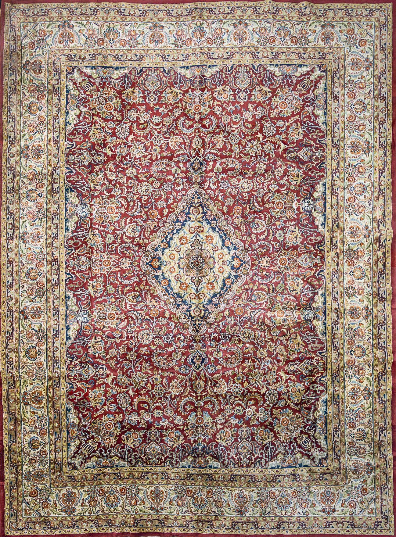 340x253cm Indo Kashan Handgeknüpfter Orientteppich 420000 Knoten/Qm W1(#500)