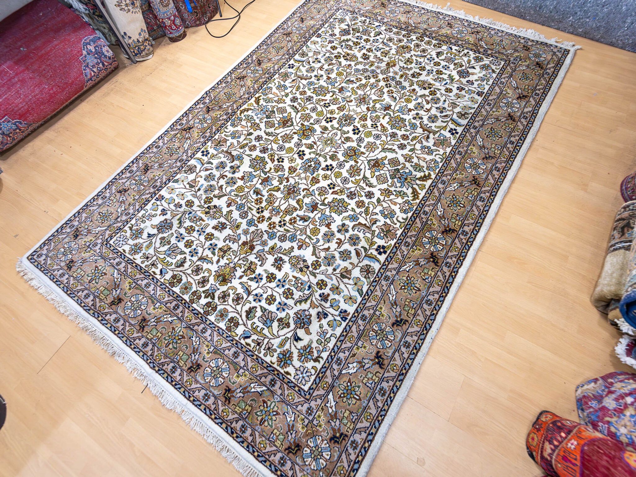 (Verkauft) 302x200 Indo Isfahan Handgeknüpfter Orientteppich W1(#498)