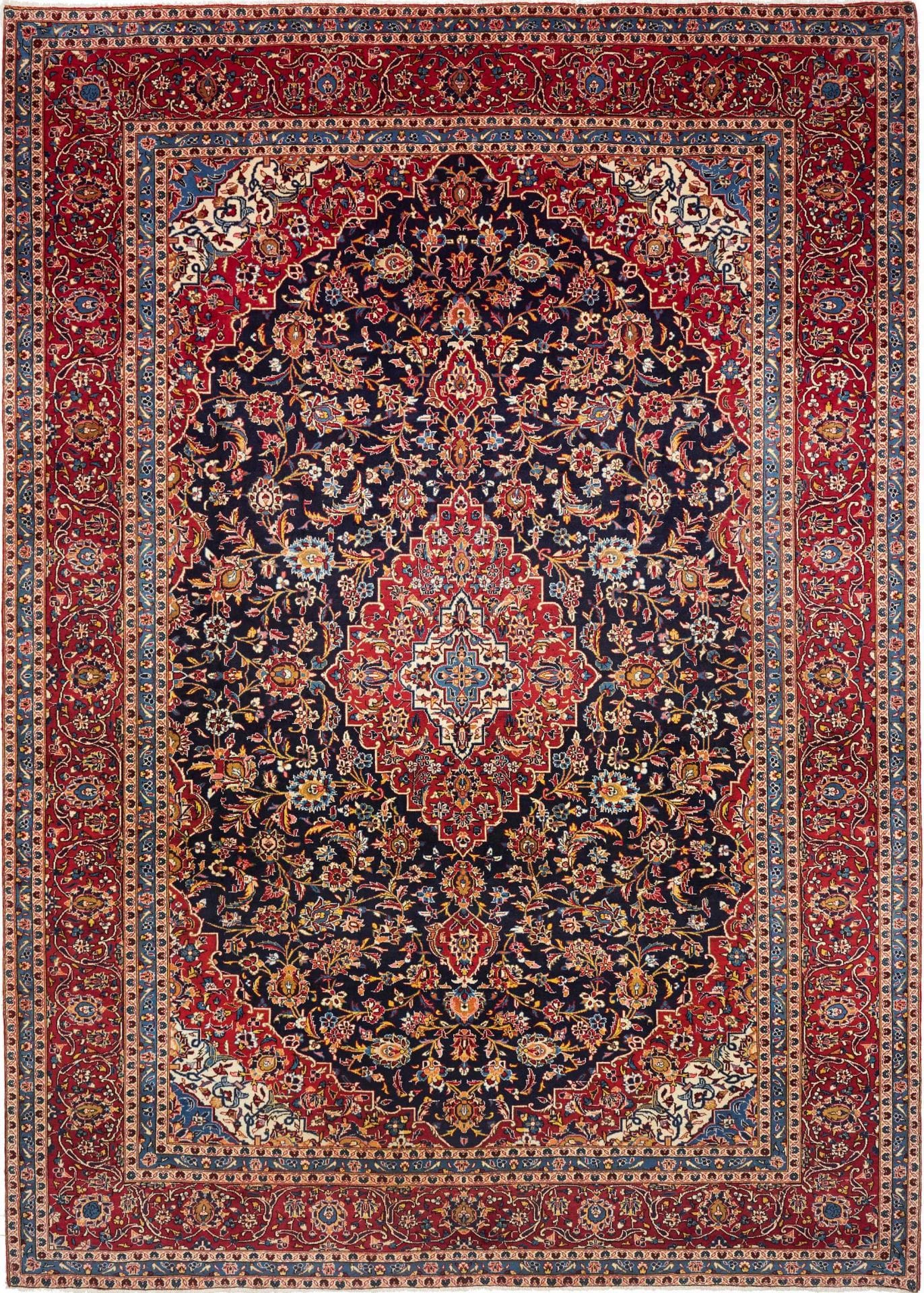 Perserteppich Kashan 301 x 419 cm Schurwolle handgeknüpft strapazierfähig