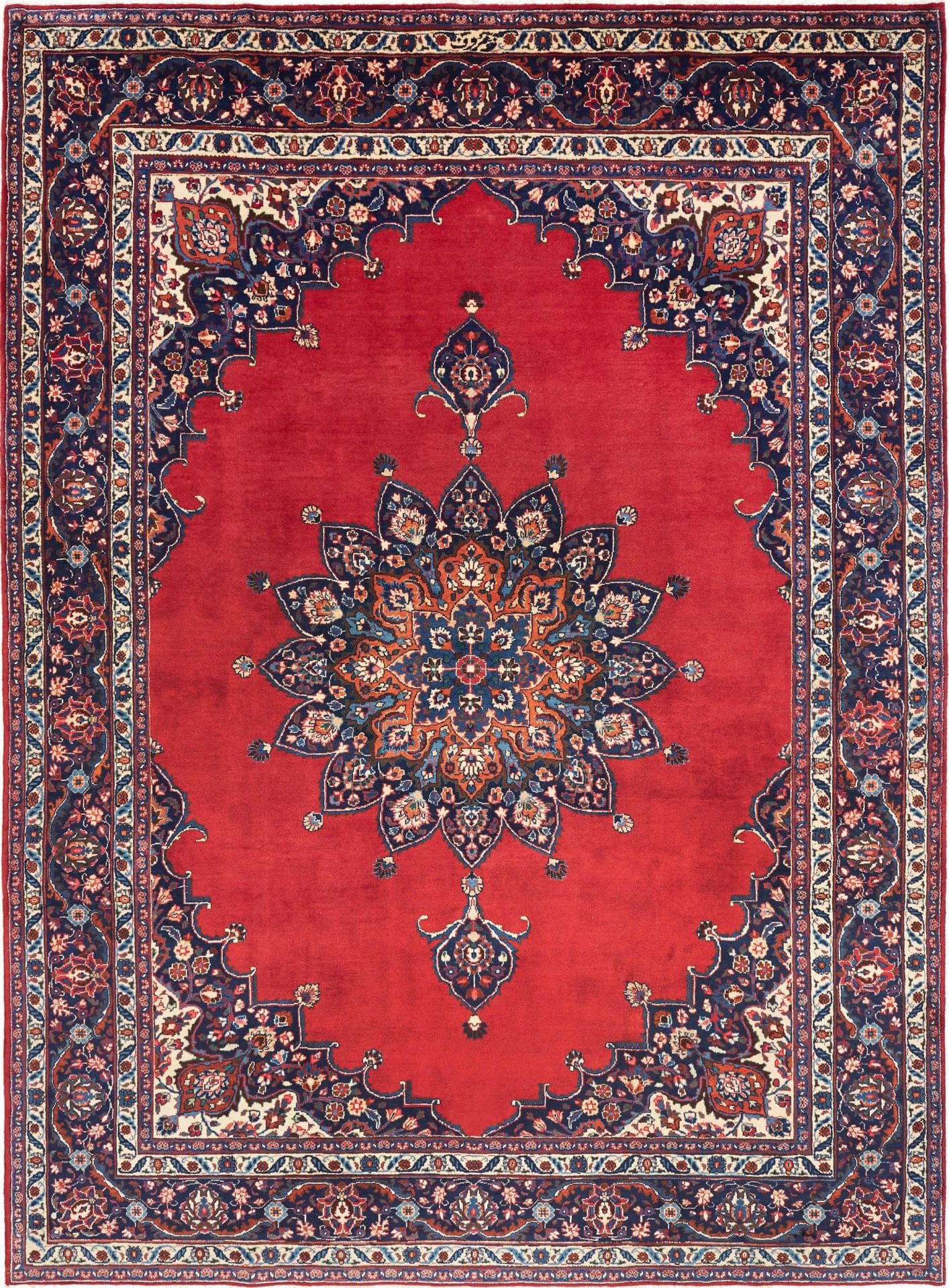 Perserteppich Mashad 251 x 336 cm Schurwolle handgeknüpft floral H1