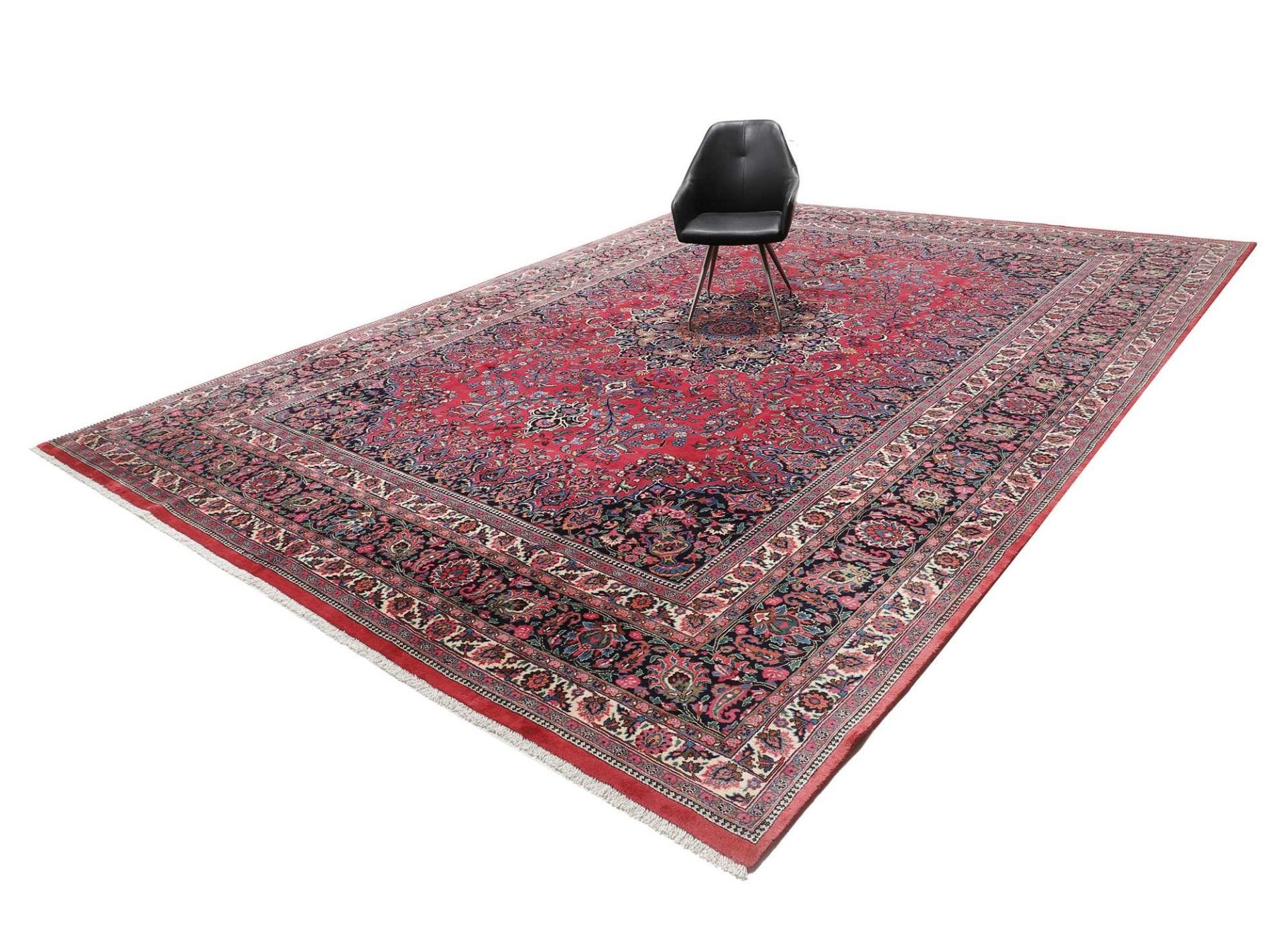 Perserteppich Mashad 361 x 487 cm Schurwolle handgeknüpft floral H1
