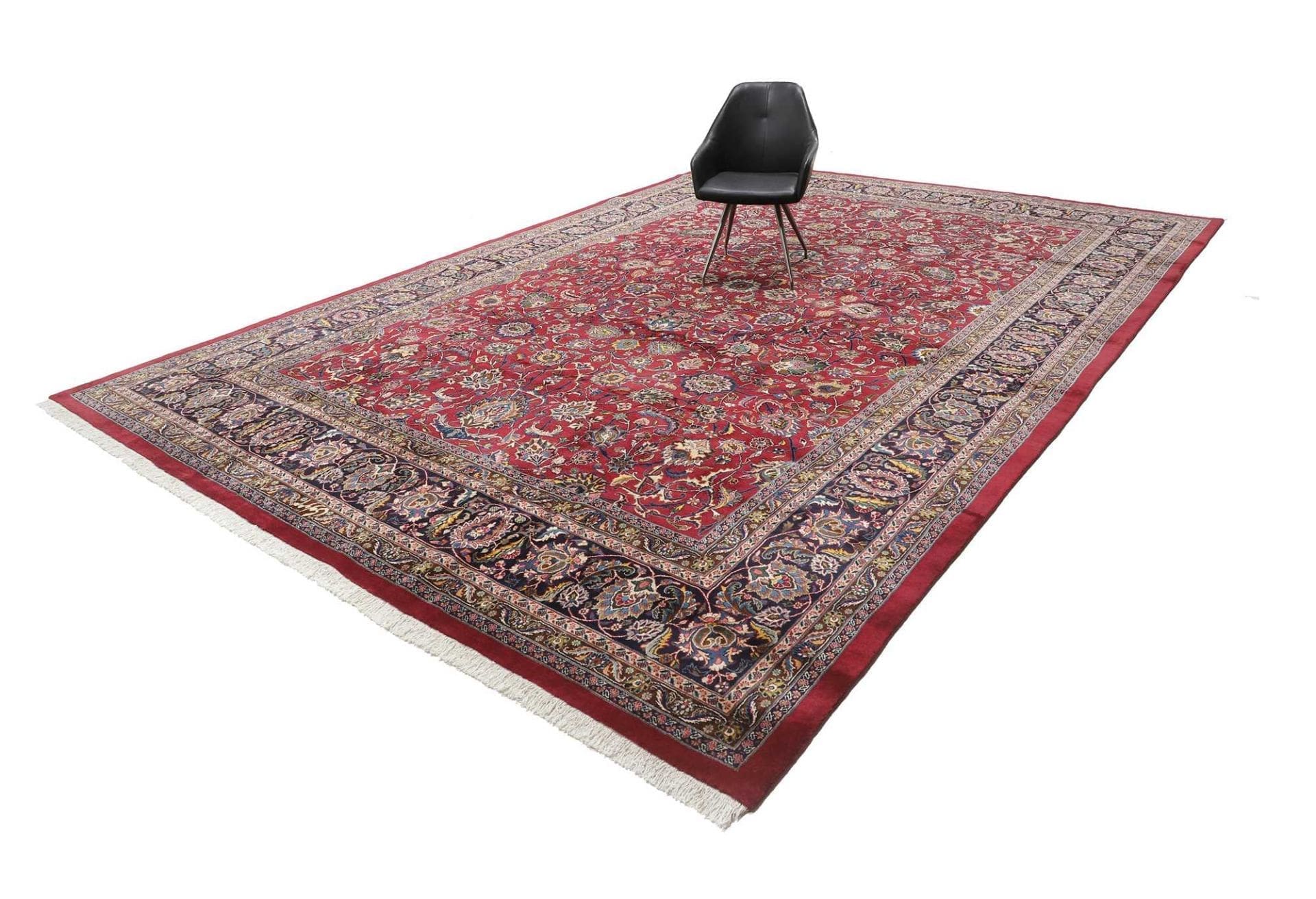 Perserteppich Mashad 341 x 494 cm Schurwolle handgeknüpft floral H1