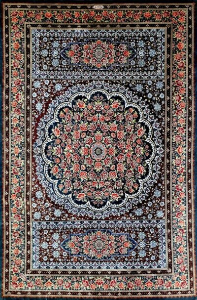 (Verkauft) 300x200cm ORIGINAL Qom (Ghom) Seidenteppich Perserteppich 100% echte Seide auf Seide 77 Radj 880000 Knoten/Qm Iran Signiert "Qom, Mohseni" H1