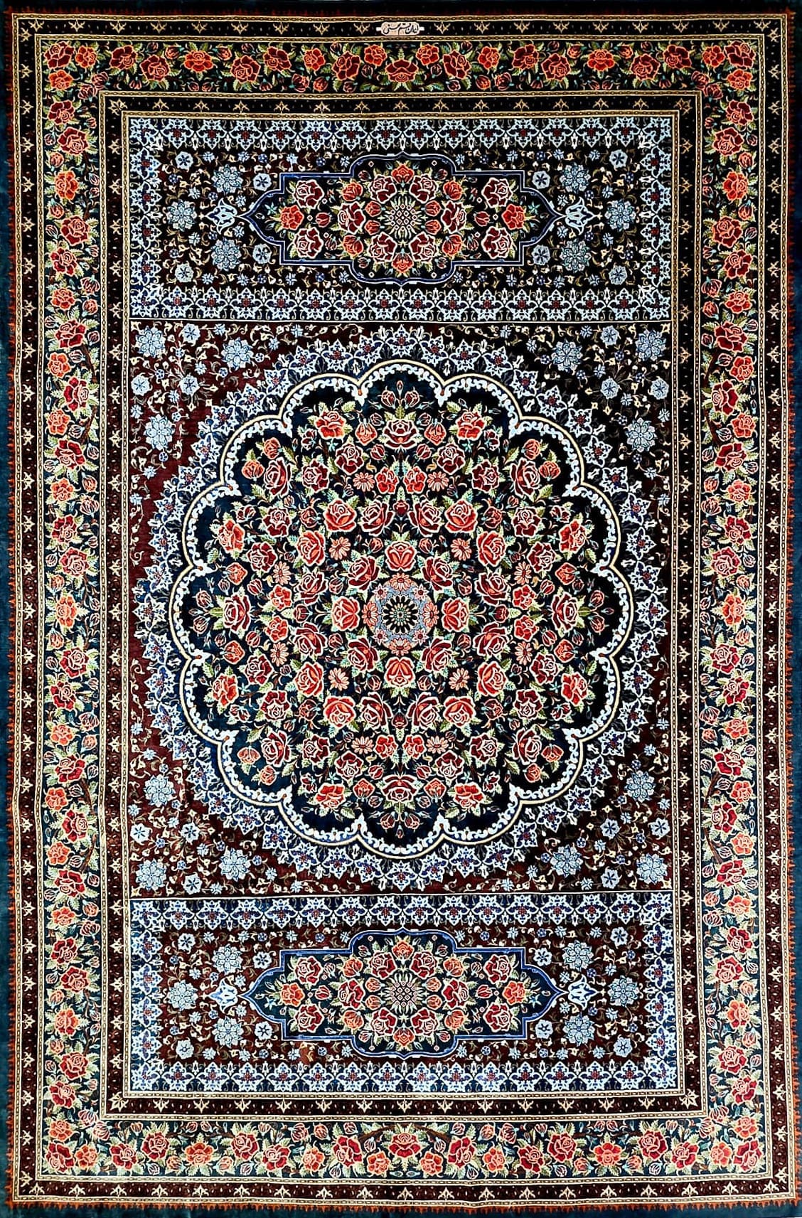 (Verkauft) 300x200cm ORIGINAL Qom (Ghom) Seidenteppich Perserteppich 100% echte Seide auf Seide 77 Radj 880000 Knoten/Qm Iran Signiert "Qom, Mohseni" H1