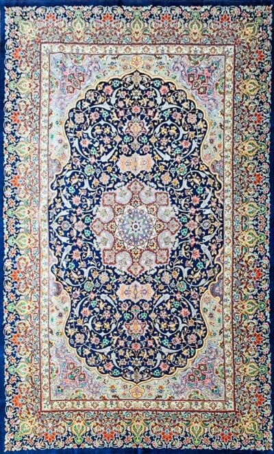 Exklusiver Handgeknüpfter Isfahan Perserteppich 200 x 140 cm Seide auf Seide Unikat Zeitlose Meisterknüpfung 1 Mio. Knoten/Qm H1