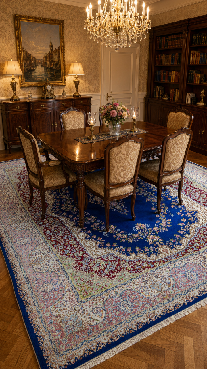 400x300cm Unikat seltener handgeknüpfter Perserteppich Kerman Kirman 360.000/qm Teppich blau (Persien) Rarität W1(#301) – Bild 5