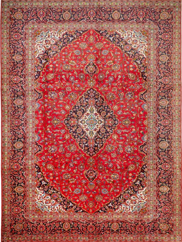 Perserteppich Kashan 291 x 396 cm Schurwolle handgeknüpft robust