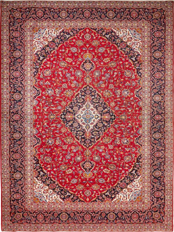 Perserteppich Kashan 307 x 409 cm Schurwolle handgeknüpft hochwertig