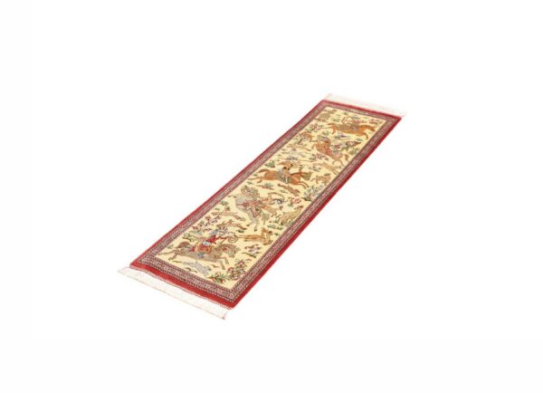 Perserteppich Ghom 39 x 131 cm Seide handgeknüpft exklusiv Seidenteppich