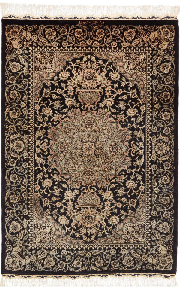 Perserteppich Ghom 61 x 88 cm 100% Seide handgeknüpft exklusiv Seidenteppich