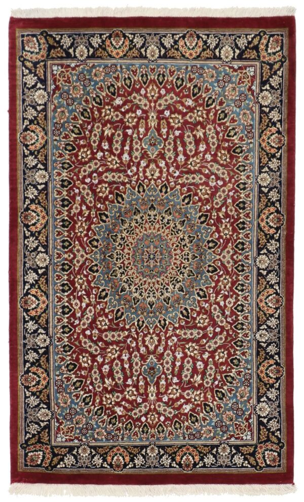 Perserteppich Ghom 58 x 94 cm Seide handgeknüpft exklusiv Seidenteppich