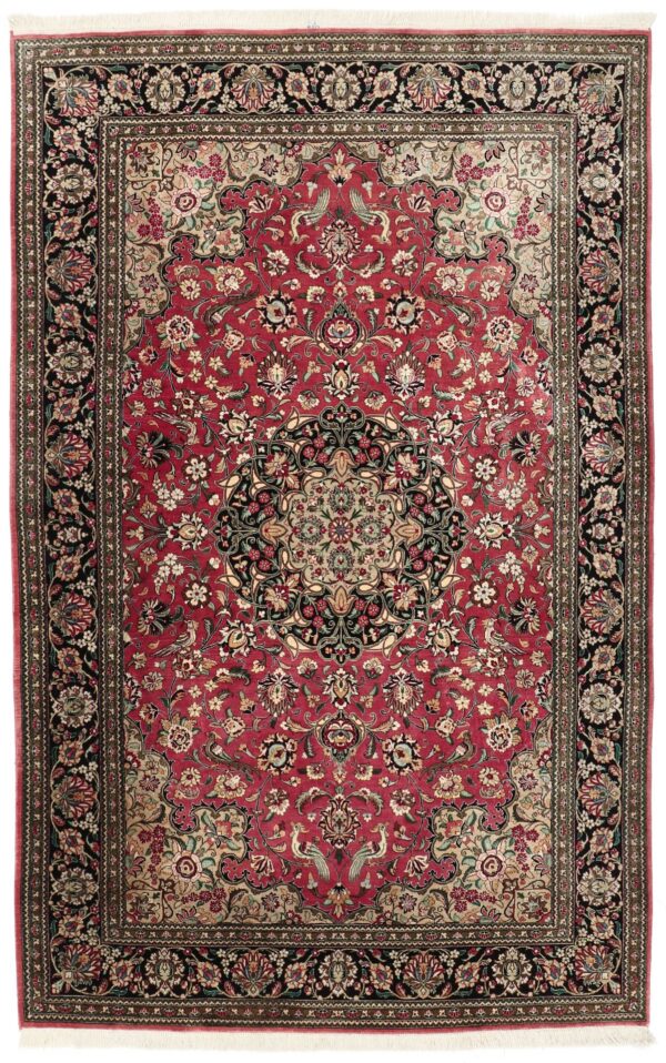 Perserteppich Ghom 133 x 208 cm Seide handgeknüpft edel Seidenteppich
