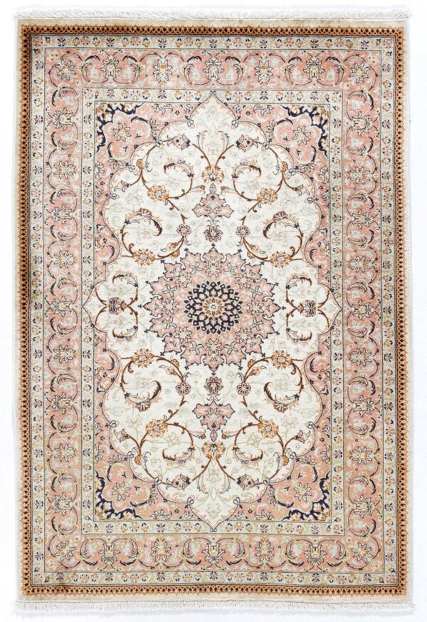 Perserteppich Ghom 78 x 117 cm Seide handgeknüpft exklusiv Seidenteppich