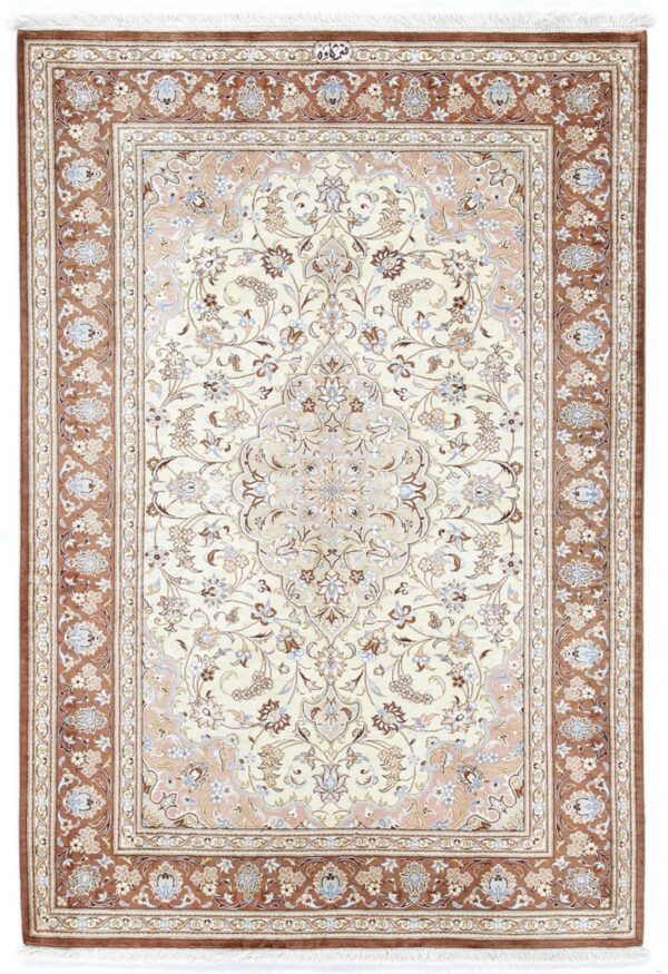 Perserteppich Ghom 80 x 120 cm Seide handgeknüpft exklusiv Seidenteppich