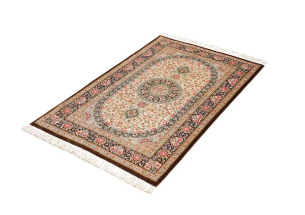 Perserteppich Ghom 79 x 116 cm Seide handgeknüpft edel Seidenteppich