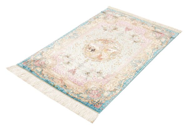 Perserteppich Ghom 83 x 119 cm Seide handgeknüpft exklusiv Seidenteppich