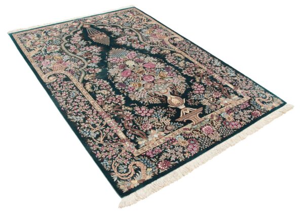 Perserteppich Ghom 102 x 145 cm Seide handgeknüpft exklusiv Seidenteppich
