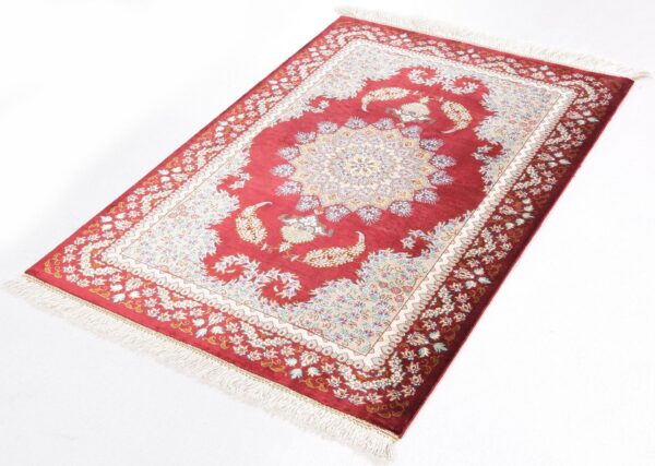 Perserteppich Ghom 60 x 90 cm Seide handgeknüpft exklusiv Seidenteppich