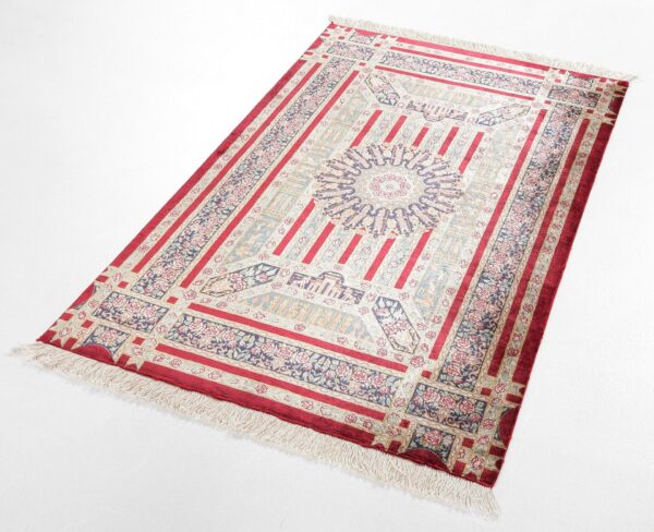 Perserteppich Ghom 75 x 123 cm Seide handgeknüpft exklusiv Seidenteppich