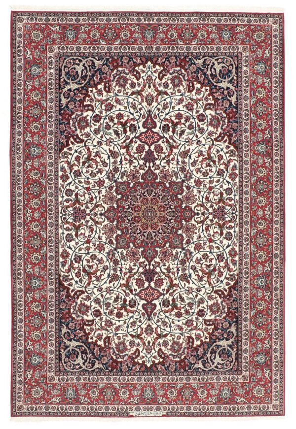 Perserteppich Isfahan 208 x 305 cm Schurwolle & Seide handgeknüpft