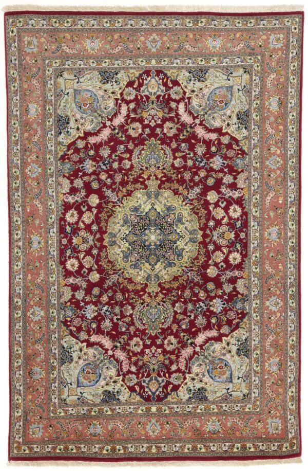 Perserteppich Täbriz 100 x 150 cm Schurwolle & Seide handgeknüpft