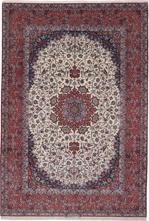 Perserteppich Isfahan 256 x 372 cm Schurwolle & Seide handgeknüpft H1