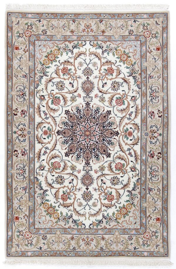 Perserteppich Isfahan 110 x 166 cm Schurwolle & Seide handgeknüpft