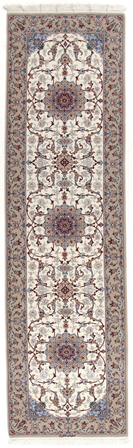 Perserteppich Isfahan 85 x 300 cm Schurwolle & Seide handgeknüpft