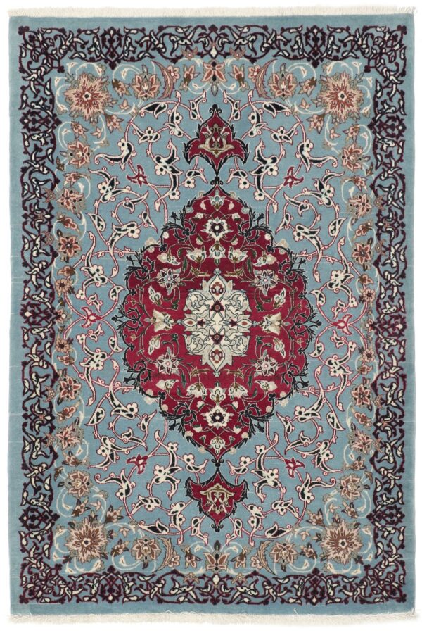 Perserteppich Isfahan 80 x 117 cm Schurwolle & Seide handgeknüpft