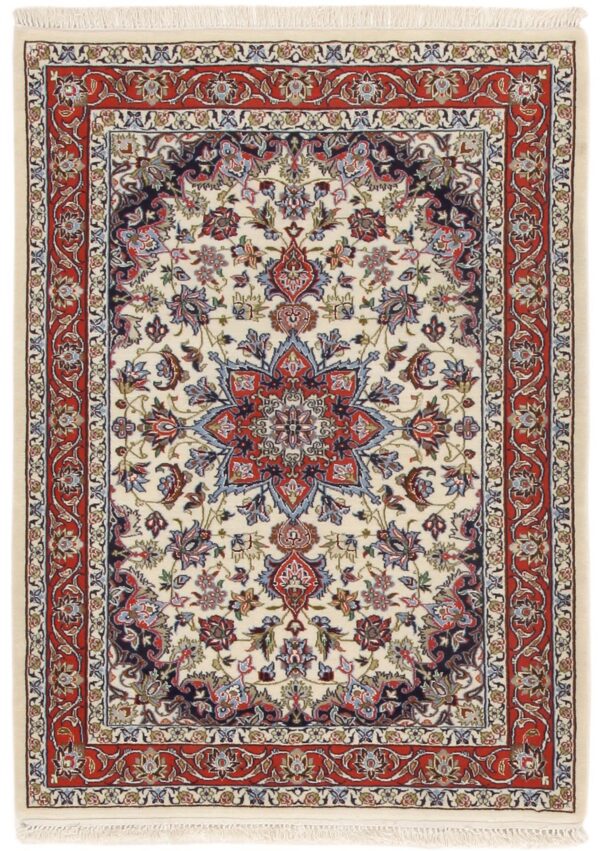 Perserteppich Isfahan 83 x 113 cm Schurwolle & Seide handgeknüpft