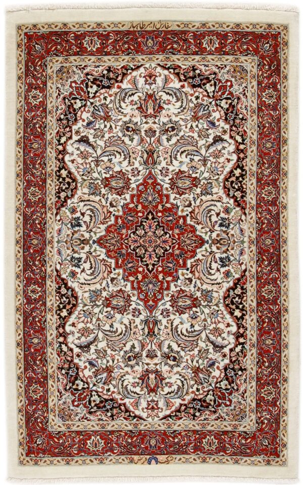 Perserteppich Isfahan 90 x 140 cm Schurwolle & Seide handgeknüpft