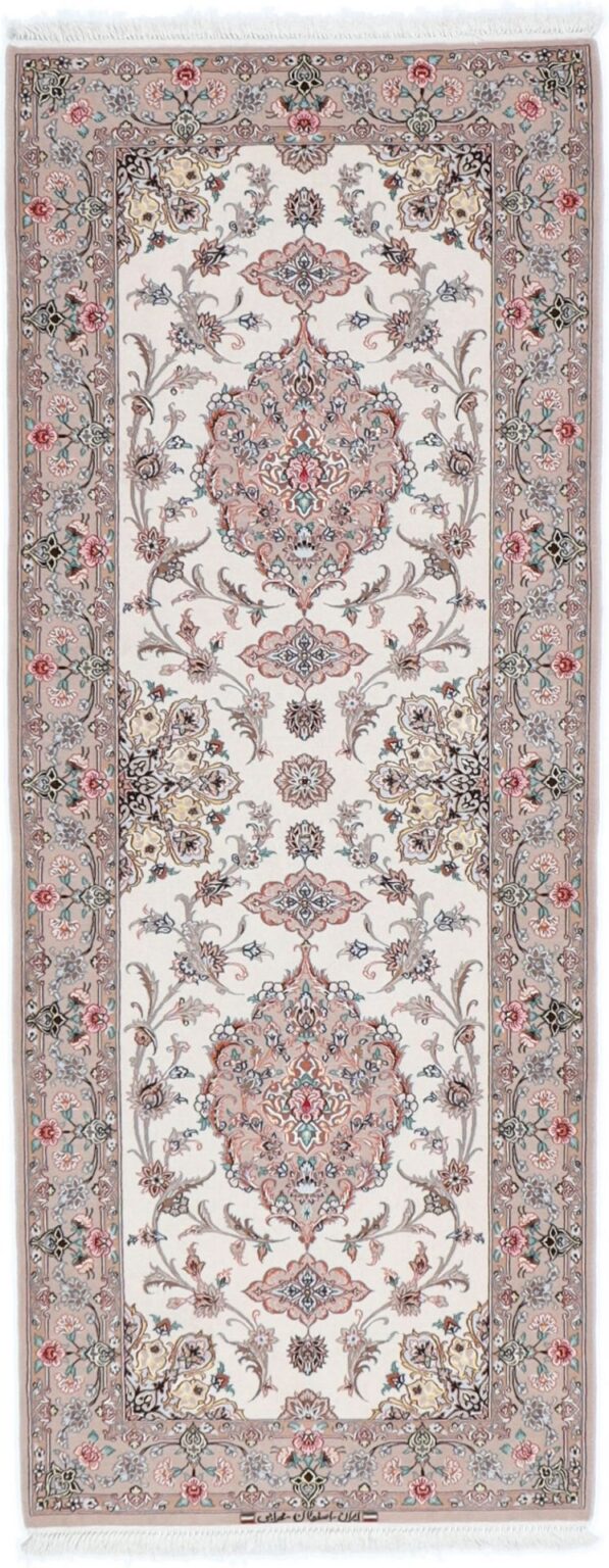 Perserteppich Isfahan 87 x 218 cm Schurwolle & Seide handgeknüpft