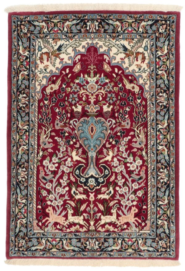 Perserteppich Isfahan 73 x 100 cm Schurwolle & Seide handgeknüpft