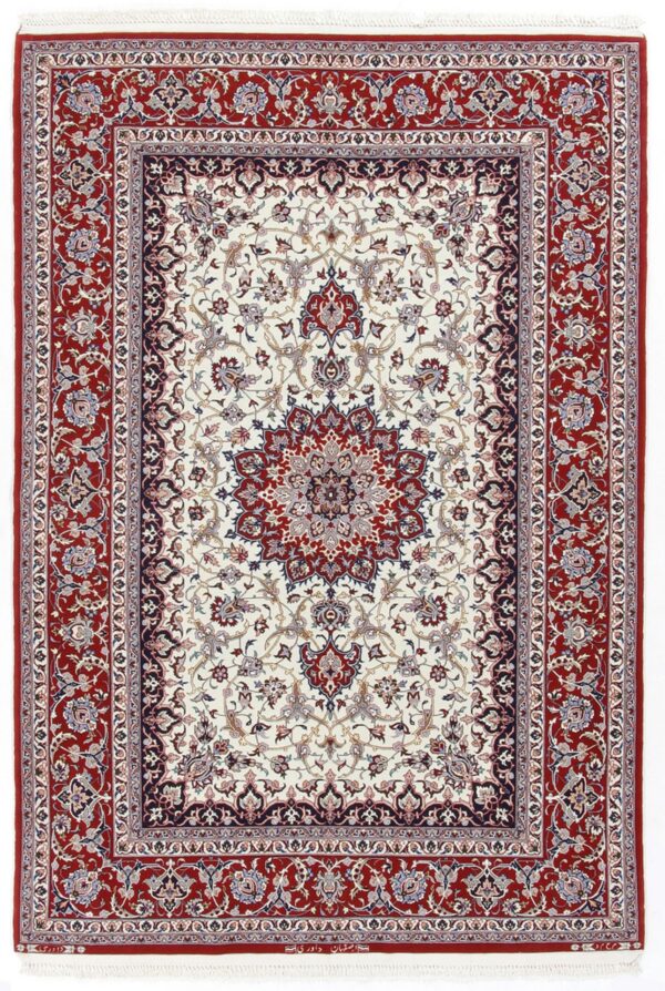 Perserteppich Isfahan 132 x 195 cm Schurwolle & Seide Davari signiert handgeknüpft H1